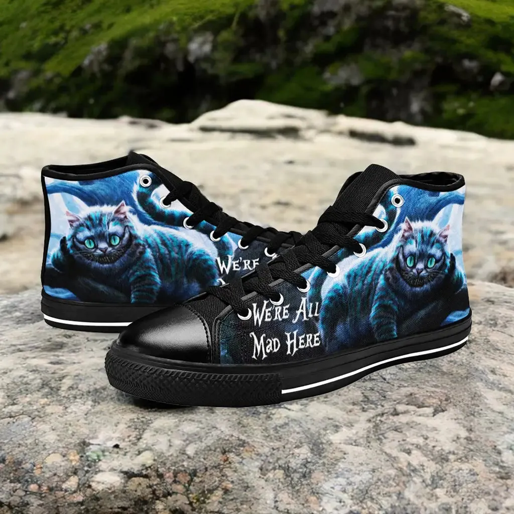 Alice in Wonderland Cheshire Cat Shoes High Top Sneakers for Kids and Adults
