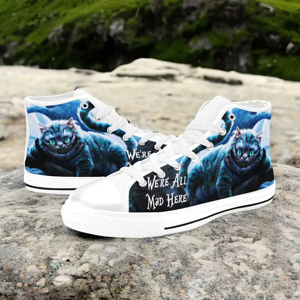 Alice in Wonderland Cheshire Cat Shoes High Top Sneakers for Kids and Adults