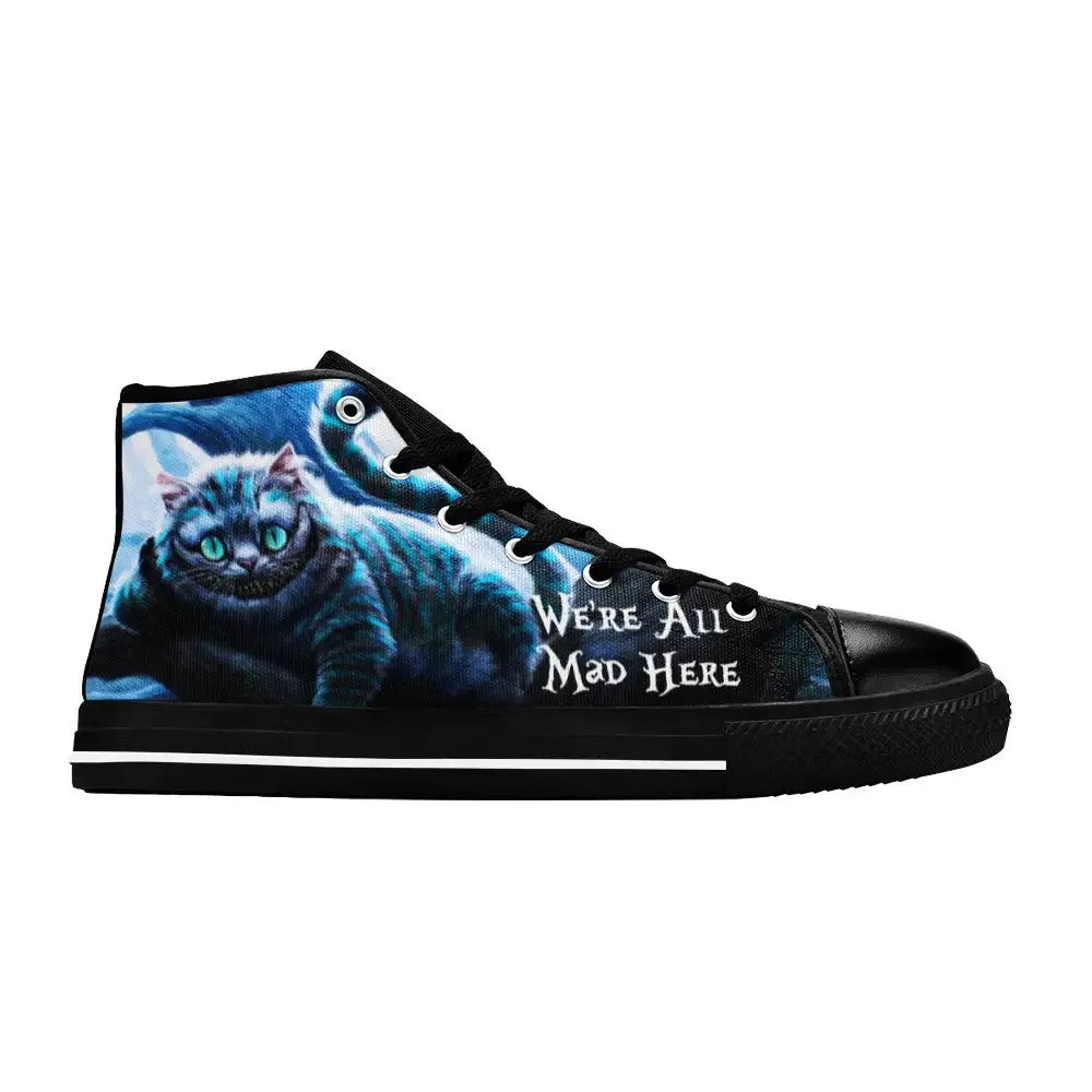 Alice in Wonderland Cheshire Cat Shoes High Top Sneakers for Kids and Adults