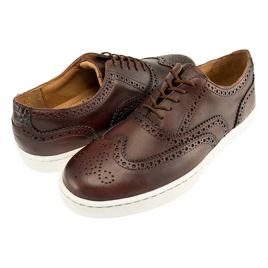 Clubhouse Wingtip Sheepskin Sneaker in Brandy (Size 10 1/2) by T.B. Phelps