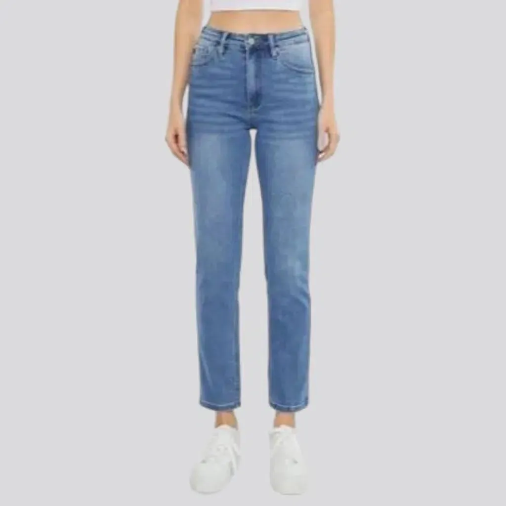Whiskered slim jeans
 for women